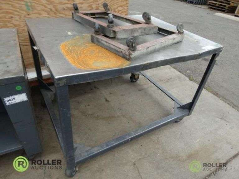 Metal Work Bench on Casters With (2) 4Wheel Dollies Roller Auctions