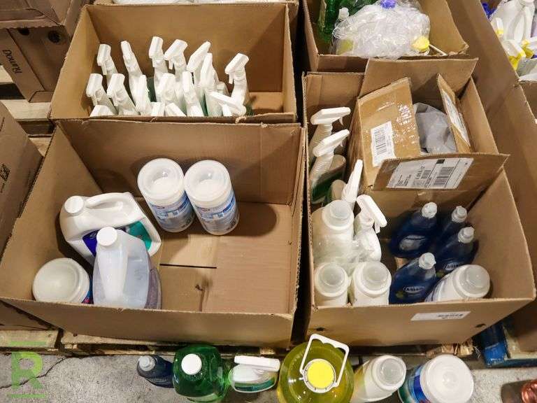 Pallet of Cleaning Supplies; Dawn, Green Works, PineSol Roller Auctions