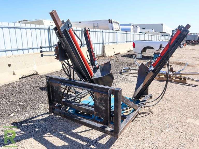 Hydraulic Tree Spade Attachment to Fit Skid Steer Loader, 3Blade