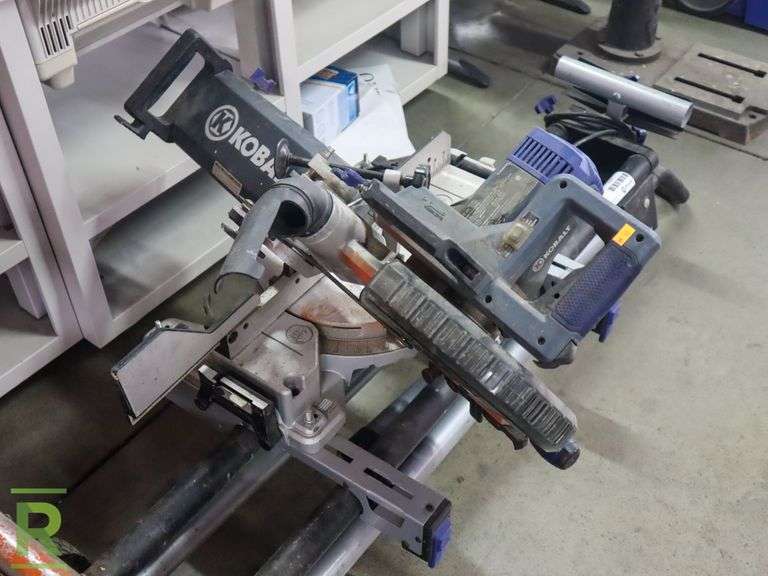 Kobalt 0358938 10" Compound Sliding Miter Saw on Stand Roller Auctions
