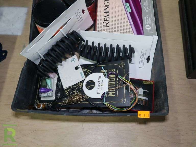 Tray of Candles, Flat Iron and Hair Clips - Roller Auctions