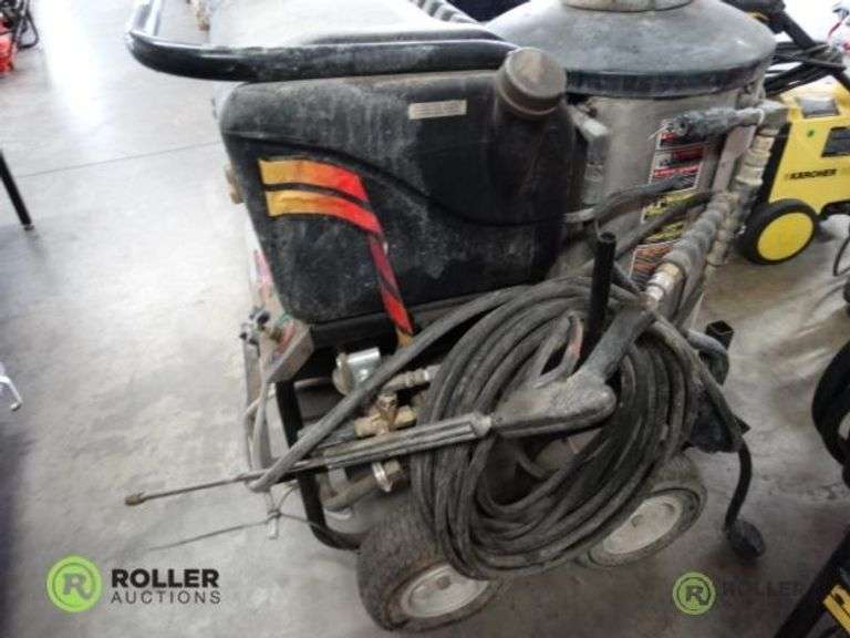 Aladdin Hot Water Pressure Washer, Diesel, Showing 2182 Hours Roller