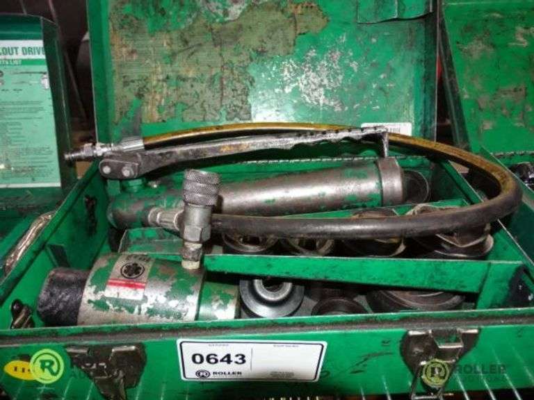 Greenlee 767 Hydraulic Hand Pump and Knockouts Roller Auctions