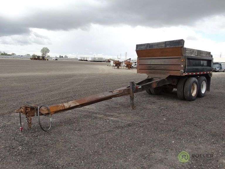 1987 VICR T/A DUMP PUP TRAILER, Spring Suspension, 12' Dump Bed, Pintle