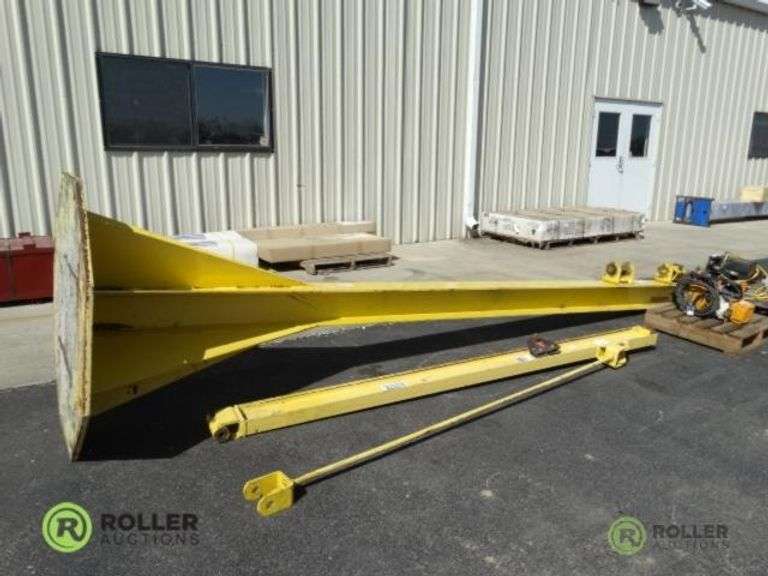 16' Column x 10' Arm Jib Crane w/ Harrington 1/4 Ton Electric Hoist