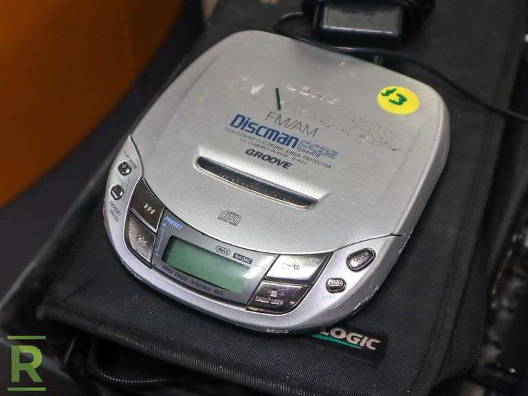 Tray of Assorted Media / Technology, Premier CDX-M33 Compact Disc Player, Panasonic CQ-5109U Radio, CD Back - Roller Auctions