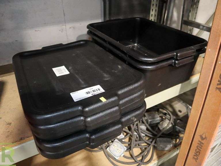 (2) Bus Tubs With (13) Lids Roller Auctions