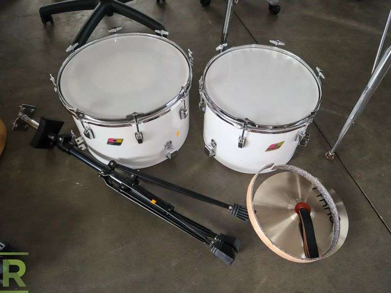 (2) Kitching Educational Tom Drums and Stand - Roller Auctions