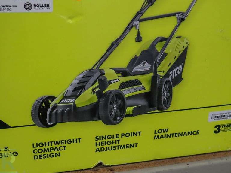 New Ryobi RYAC130S 13" 11Amp Electric Lawnmower Roller Auctions