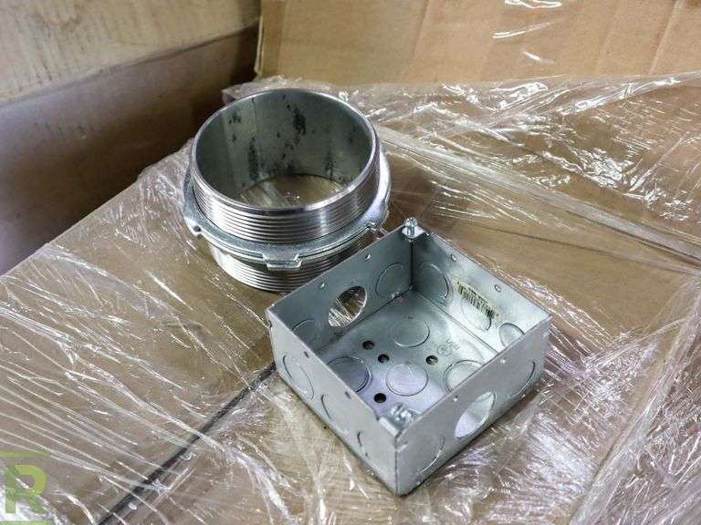 Pallet of Orbit 4SDBMKO Electrical Boxes 4" and Hardware Roller Auctions