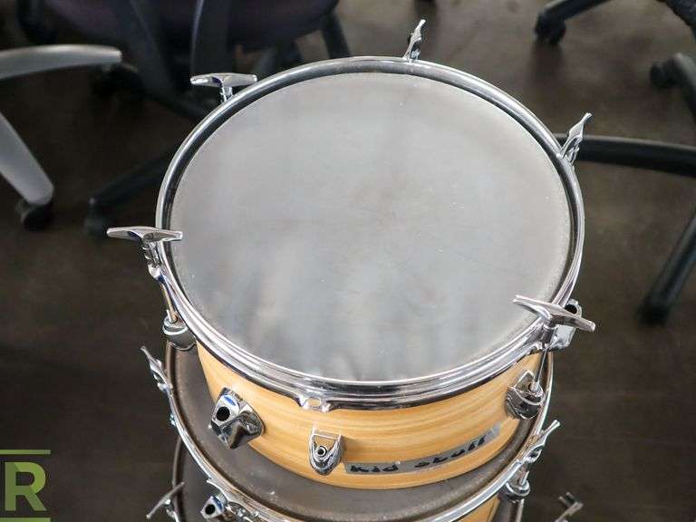 (3) Kid Stuff Tom Drums and (3) Stands - Roller Auctions