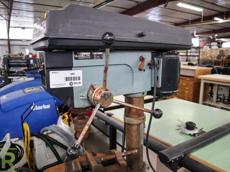 Delta 17900 Drill Press With Jet DPAV5A 4.5" Vise Roller Auctions