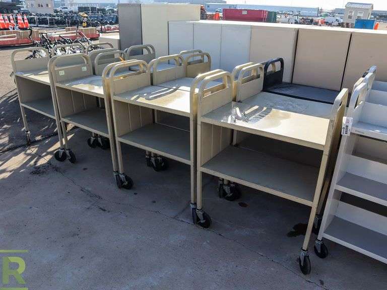 (12) 2-Tier Library Carts - Roller Auctions