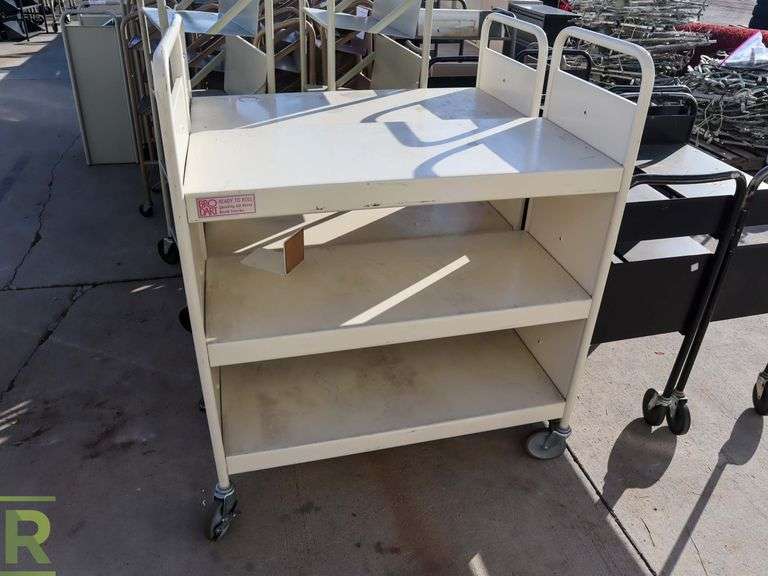 (2) 3-Tier Library Carts - Roller Auctions