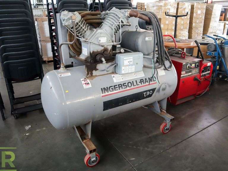 Ingersoll Rand T30 Horizontal Air Compressor, 175-PSI, 120-Gallon Tank, 230V, Single Phase - Roller Auctions