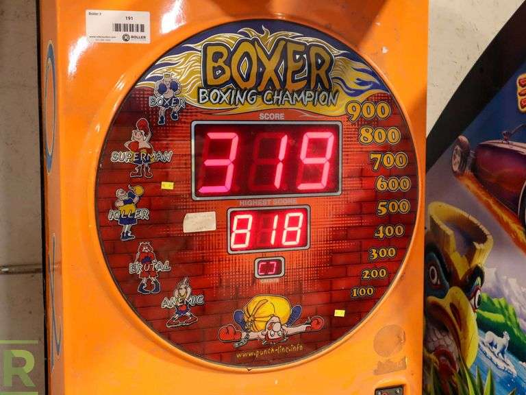 GEO Punchline Boxer Arcade Game (Turns On, Punching Bag Drops Only On Test Mode, Not Working