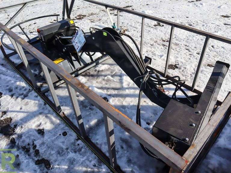 New Agrotk Hydraulic Adjustable 48" Swing Mower Attachment to Fit Skid Steer Loader Roller