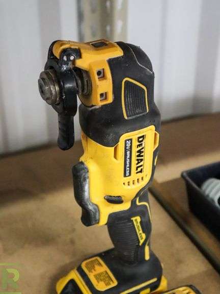 (2) DeWalt DCD708 1/2" Cordless Drills and DCS354 Multi Tool, 20V - Roller Auctions