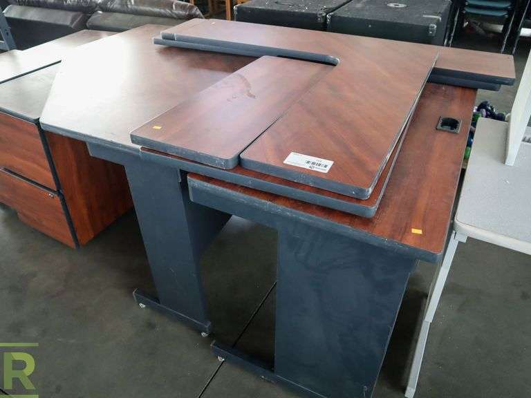 Work Station With (3) File Cabinets and Shelves - Roller Auctions
