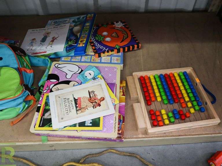 Shelf Of Books, Backpacks, Games - Roller Auctions