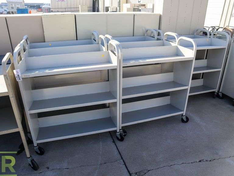 (8) 3-Tier Library Carts - Roller Auctions