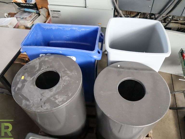 Pallet of Plastic Sheets and Trash Cans - Roller Auctions