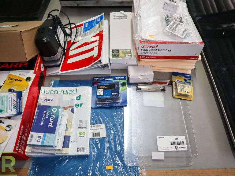 Shelf of Office Supplies - Roller Auctions