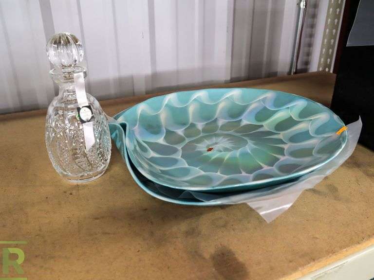 (2) Platters And Decanter - Roller Auctions