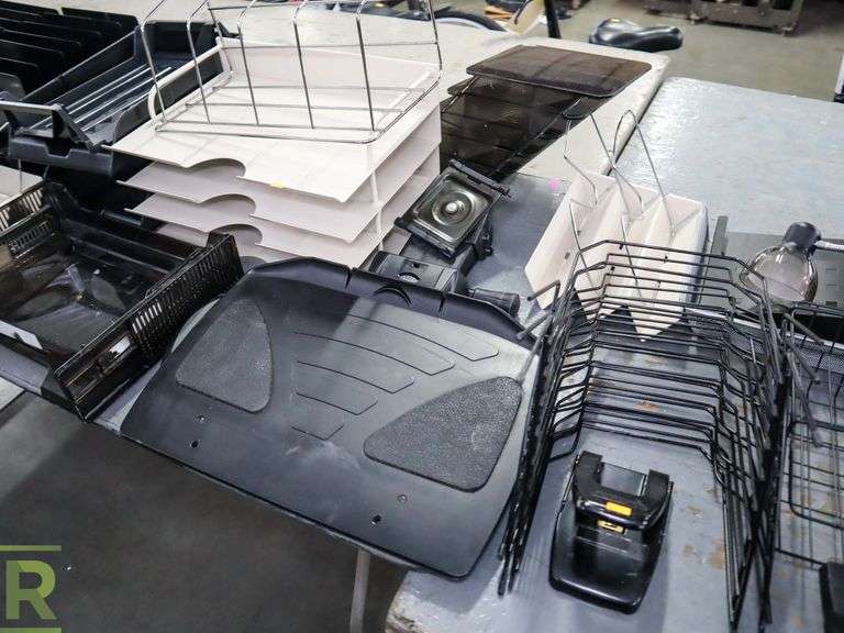 (2) Tables of Office Supplies - Roller Auctions