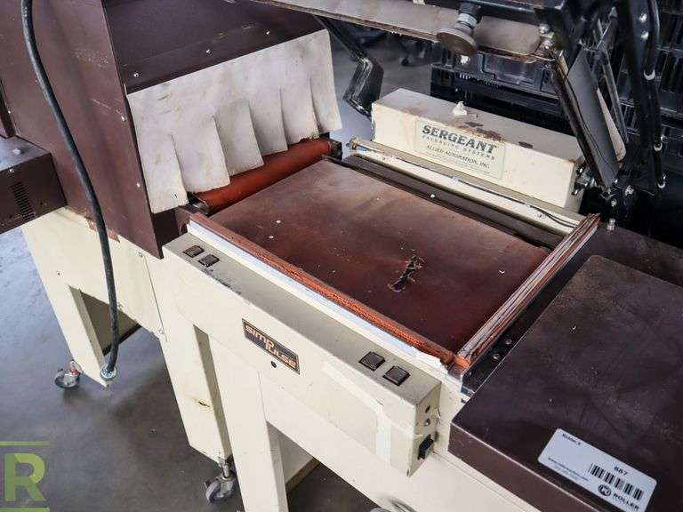 Sergeant 1620C Semi Automatic L-Bar Sealer (Inoperable) and 92416-BC Heat Shrink Tunnel, 230V, Single Phase (Heat Works, Conveyor Inoperable) - Roller Auctions