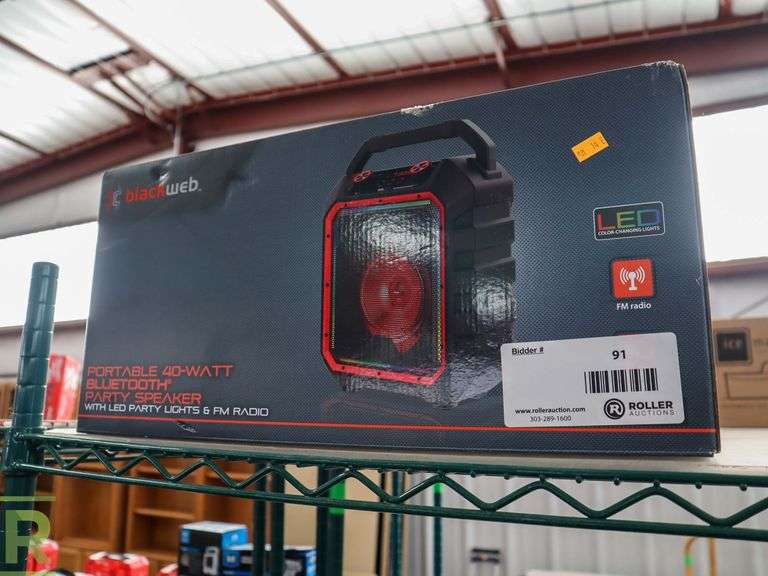 Blackweb 1904A Portable 40-Watt Bluetooth Party Speakers - Roller Auctions