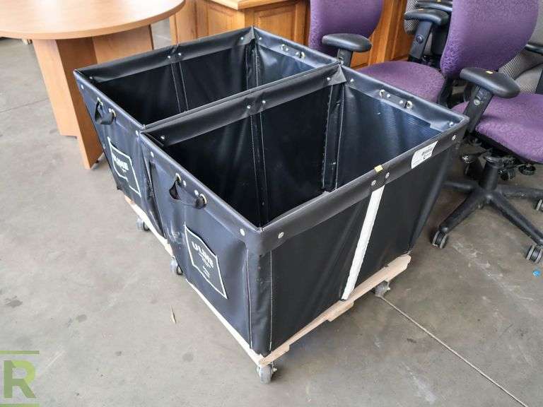 (2) U-Line H-1806 6-Bushel Vinyl Carts - Roller Auctions
