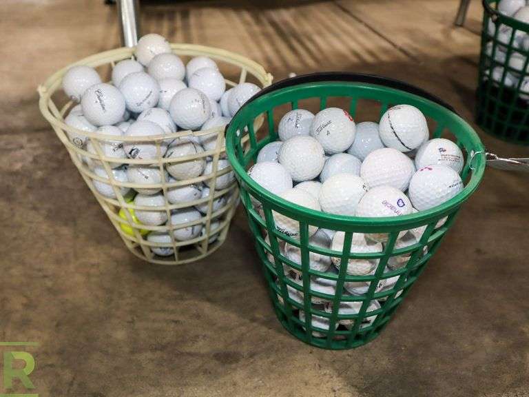 (2) Range Baskets With Balls Roller Auctions