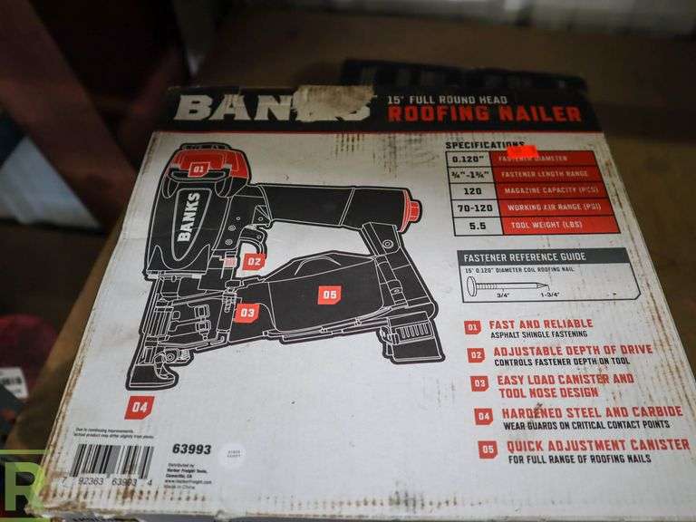 Banks Roofing Nailer With Metabo Nails Roller Auctions