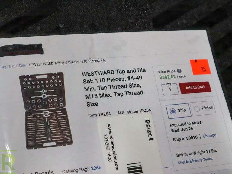 Westward 110Piece Tap & Die Set