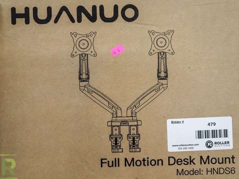 (2) Huanuo HNDS6 Full Motion Desk Mount Monitor Stands Roller Auctions