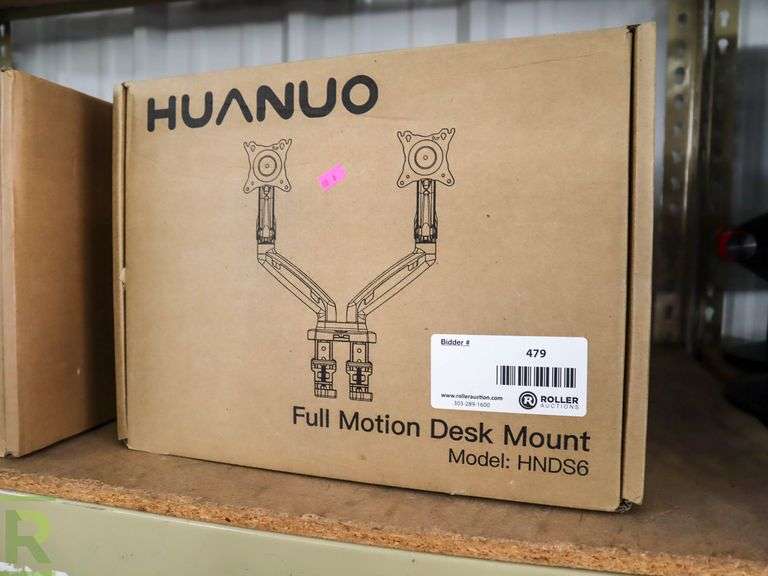 (2) Huanuo HNDS6 Full Motion Desk Mount Monitor Stands Roller Auctions