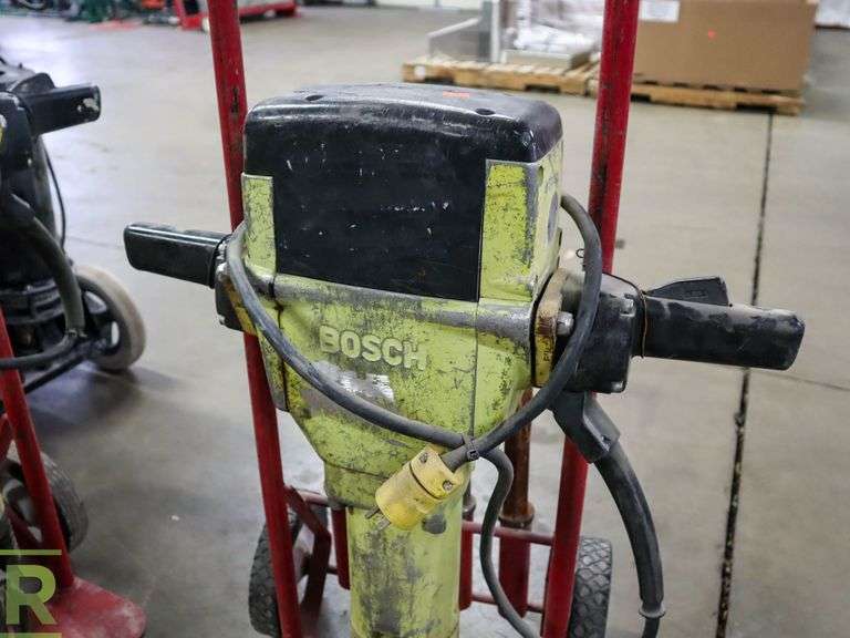Bosch Brute Jack Hammer, Dolly Cart and Bits Roller Auctions