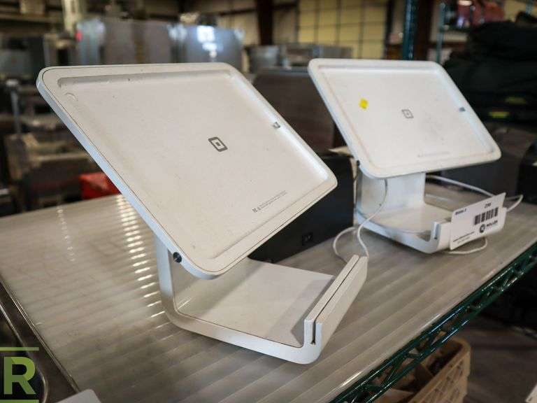 (2) Square iPad Stands and Printer Roller Auctions