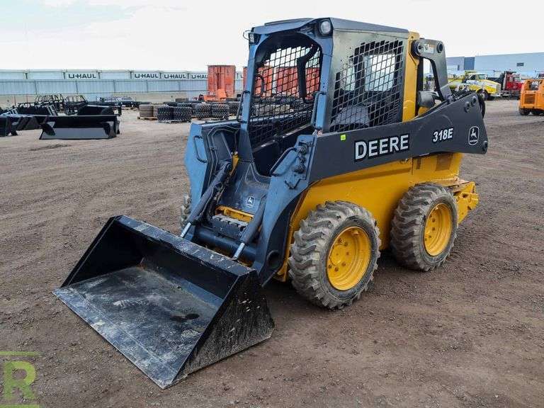 2014 John Deere 318E Skid Steer Loader Roller Auctions