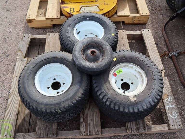 (3) Walker, 18 x 9.508 Mower Tires With Rims Roller Auctions
