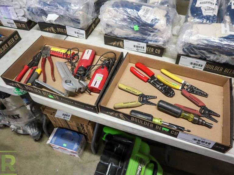 (2) Trays of Klein Electrical Tools Roller Auctions