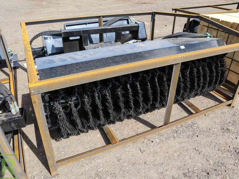 New Wolverine Hydraulic 72" Angle Broom Attachment to Fit Skid Steer