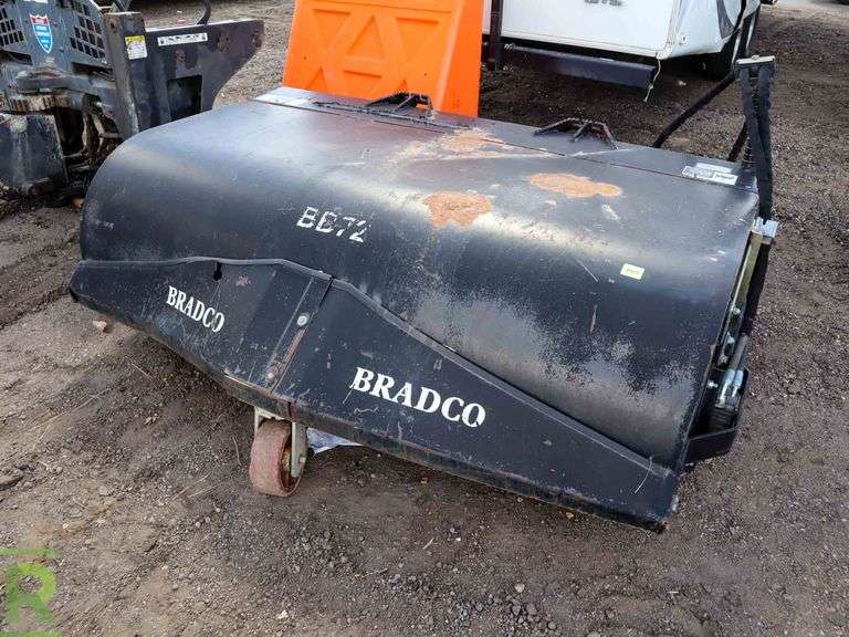 Bradco 72" Hydraulic Box Broom Attachment to Fit Skid Steer Loader