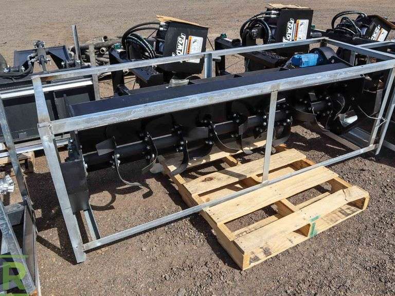 New Hydraulic 72" Rototiller Attachment To Fit Skid Steer Loader