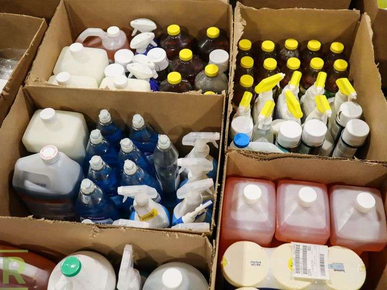 Pallet of Cleaning Supplies; Mr. Clean, Spic & Span and Clorox Roller