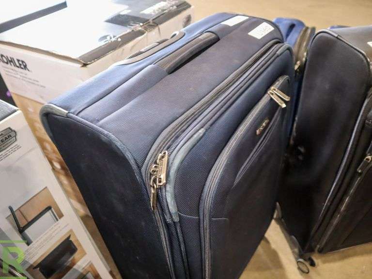 (2) Samsonite Renew SoftSide 2PC Luggage Set Black Used Roller