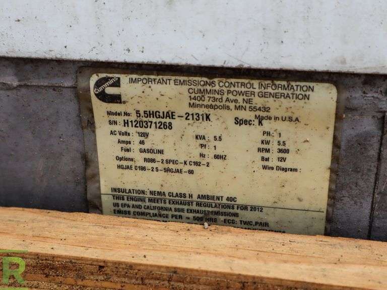 Cummins 5.5HGJAE2131K Onan Commercial QG Mobile Gasoline Generator