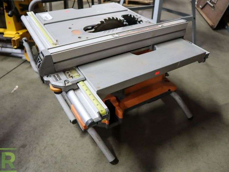 Ridgid R4510 10" Table Saw on Stand Roller Auctions