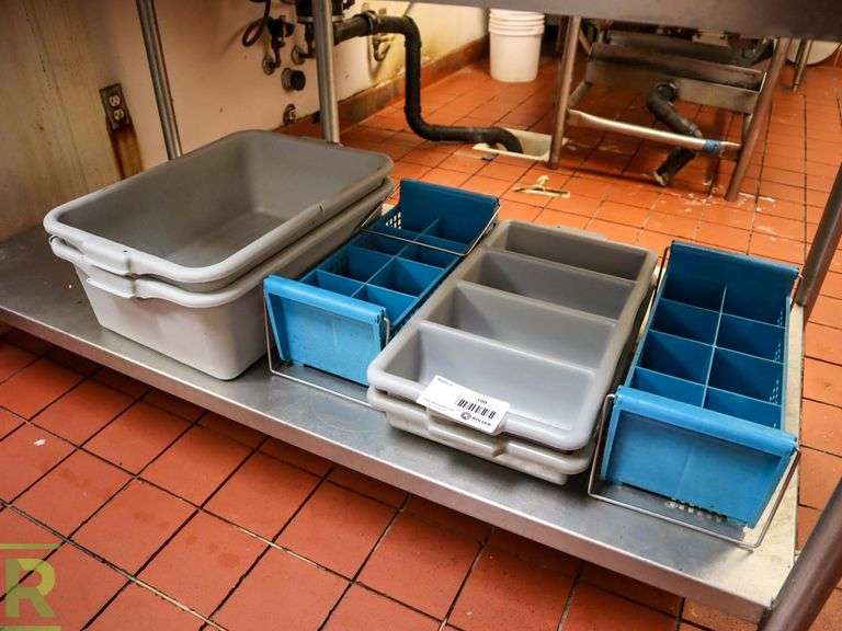 (6) Utensil Racks and Bus Tubs Roller Auctions
